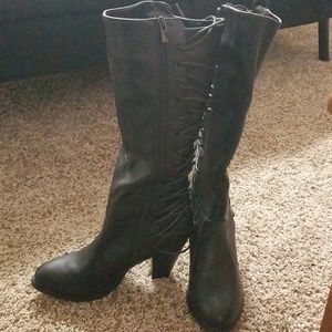 Black lace up boots